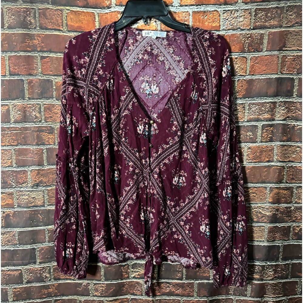 Jolt Sz XL Boho Maroon Top